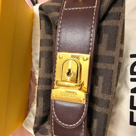 Fendi Crossbody Bag in Brown with Gold Accents - Picture 3 of 9